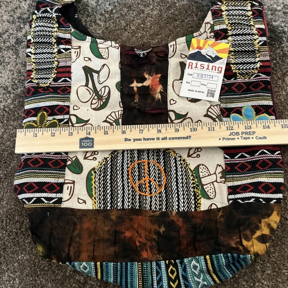Rising International Embroidered Floral Crossbody Bag Hobo Hippie Boho NWT